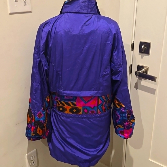 Vintage 80s Vibrant Purple Windbreaker Jacket - Picture 3 of 7